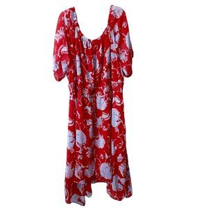 Tommy Hilfiger Red Floral Maxi Dress Size 22W